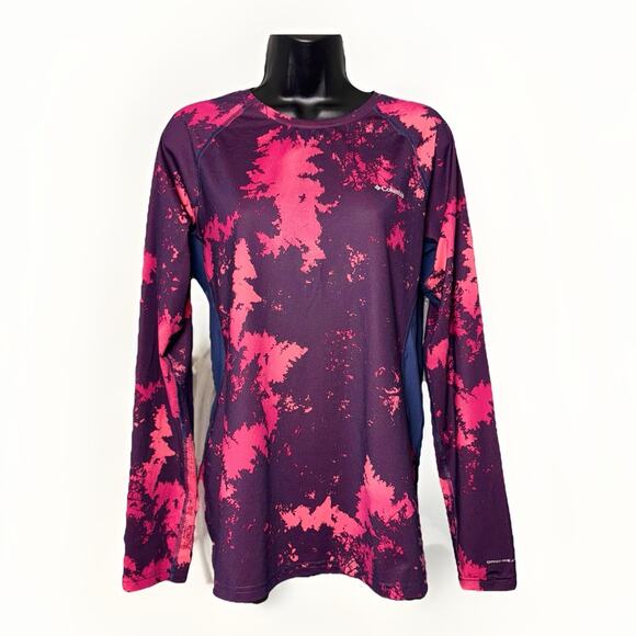 Columbia Womens Large Omni Heat Shirt Pink Purple Thermal Pullover Base Layer - Picture 1 of 6